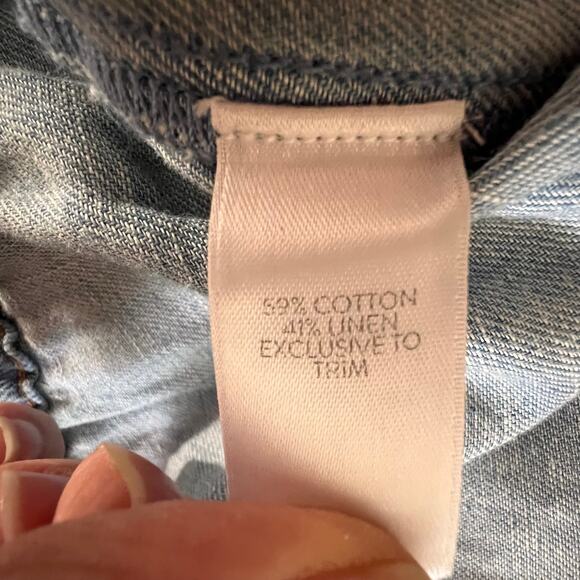 J Jill Pants Womens Denim Chambray Pull On Elastic Drawstring Cropped Blue 3X - Picture 10 of 12